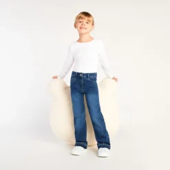Jeans in denim met uitlopende pasvorm meisjes