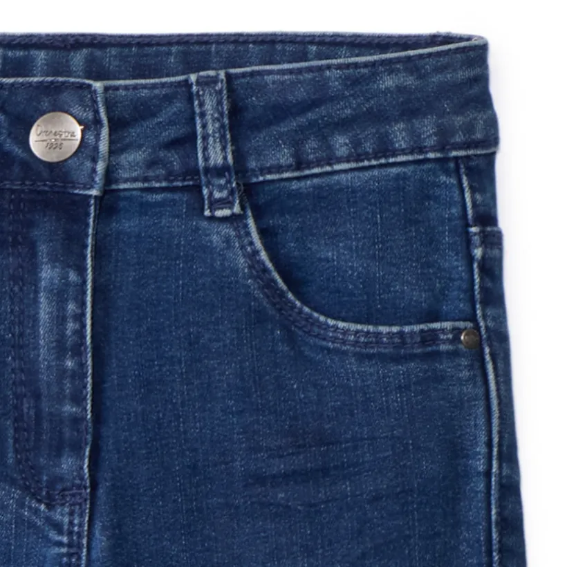 Jeans in denim met uitlopende pasvorm meisjes