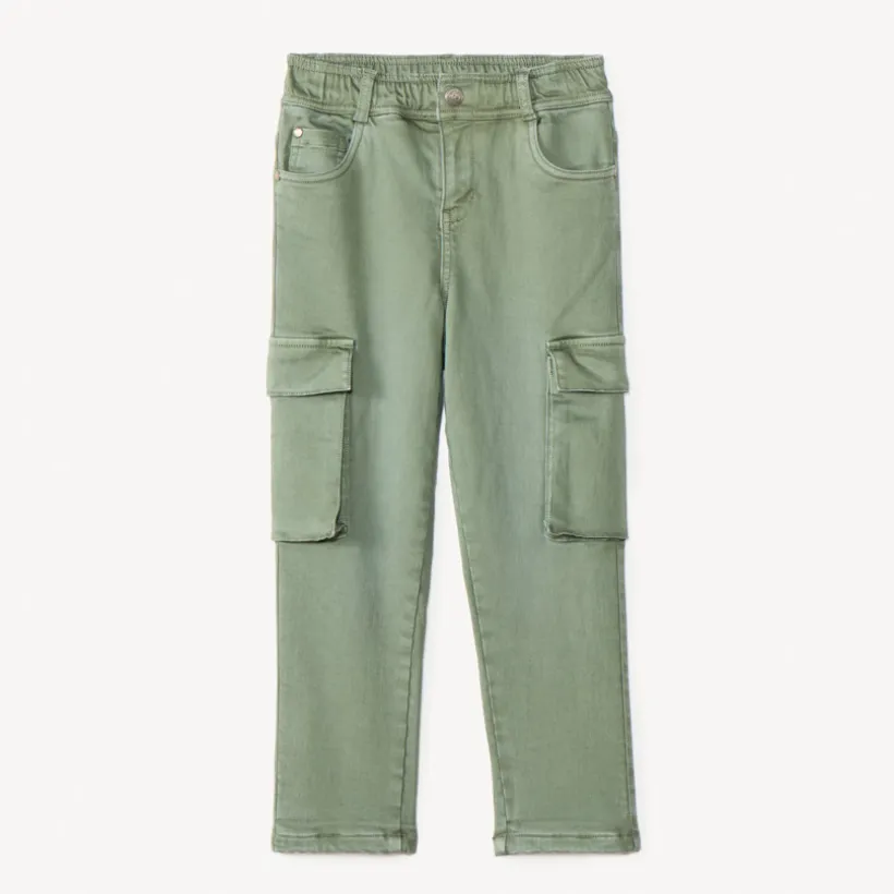 Jeans in denimstijl met cargostijl en jerseyvoering jongens