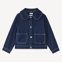 Jeansjacket meisjes met een kraag.