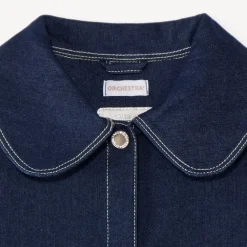 Jeansjacket meisjes met een kraag.