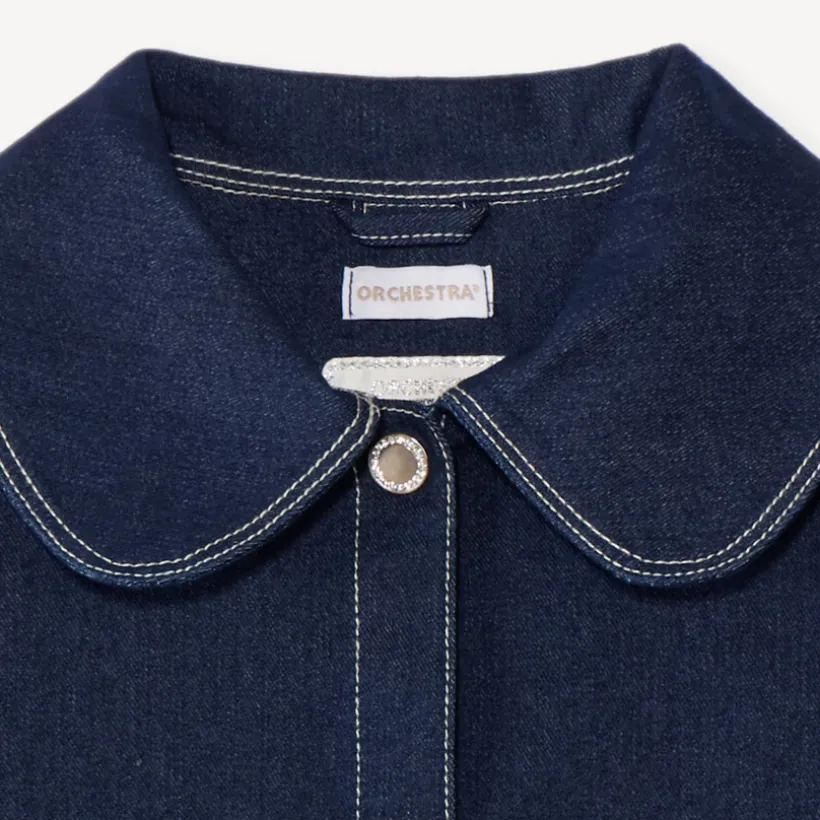 Jeansjacket meisjes met een kraag.