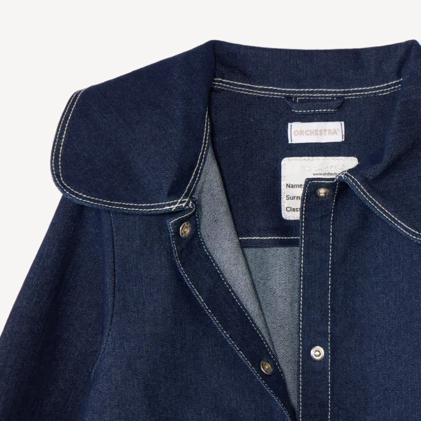 Jeansjacket meisjes met een kraag.