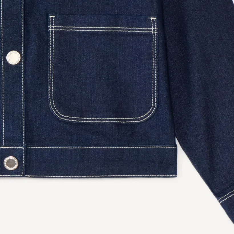 Jeansjacket meisjes met een kraag.