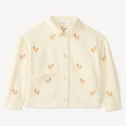 Jeans jacket voor meisjes met bloem borduursels