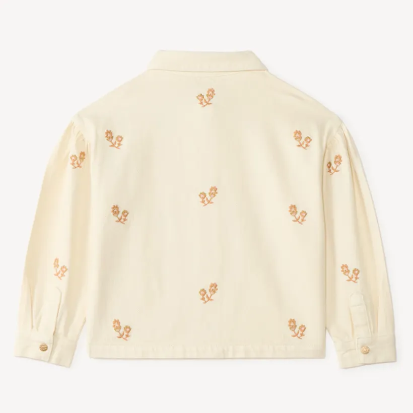 Jeans jacket voor meisjes met bloem borduursels