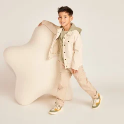 Jeansjack met afneembare capuchon jongens