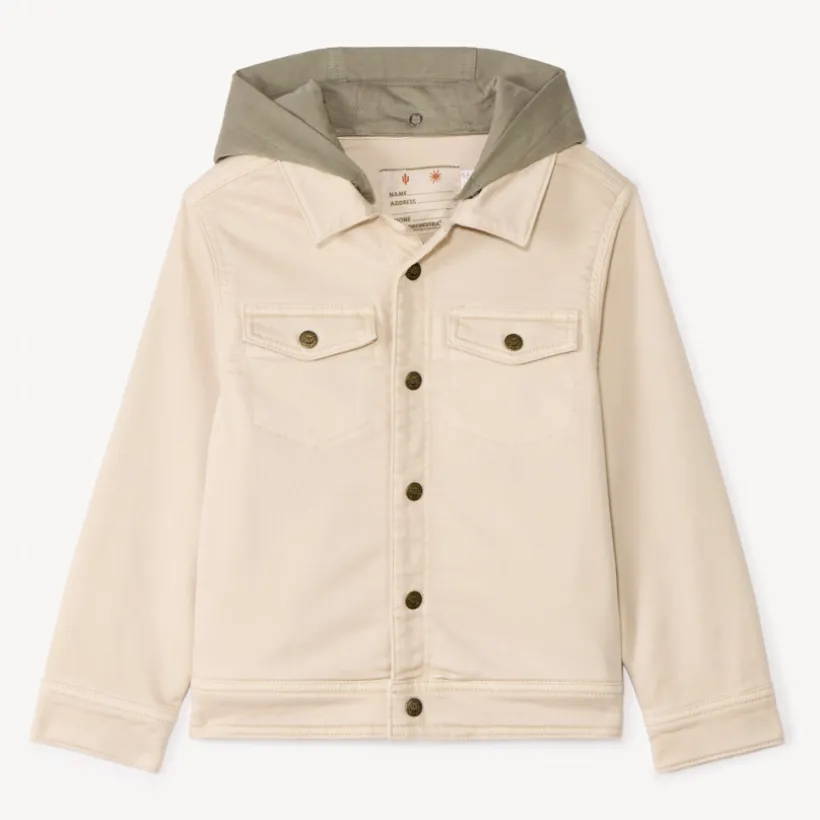 Jeansjack met afneembare capuchon jongens