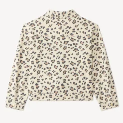 Jeansjack met luipaardprint meisjes