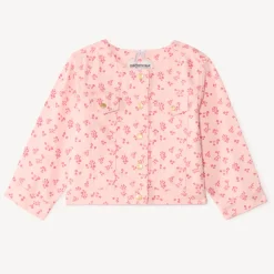 Jeansjasje met bloemenprint voor meisjesbaby