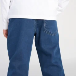 Jeansjogger met denimlook, effen blauw, jongens