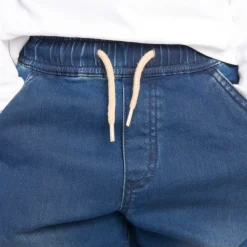 Jeansjogger met denimlook, effen blauw, jongens