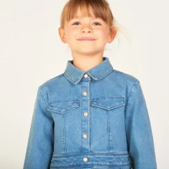 Jeans jurk met lange mouwen in worker-stijl meisjes