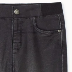 Jeans met denimlook, effen zwart, gevoerd met jersey voor babyjongens