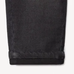 Jeans met denimlook, effen zwart, gevoerd met jersey voor babyjongens