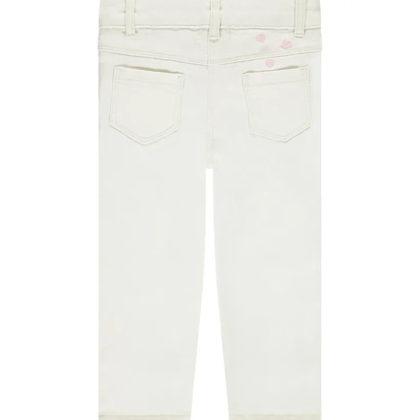 Jeans met denimlook en fantasie borduursel meisjes
