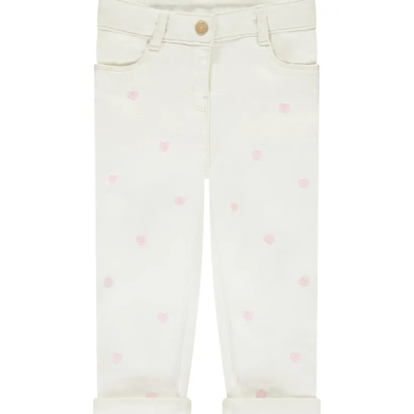 Jeans met denimlook en fantasie borduursel meisjes