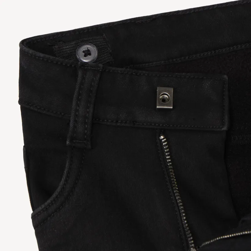Jeans met denimlook en microfleece voering, effen zwart, jongens
