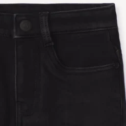 Jeans met denimlook en microfleece voering, effen zwart, jongens