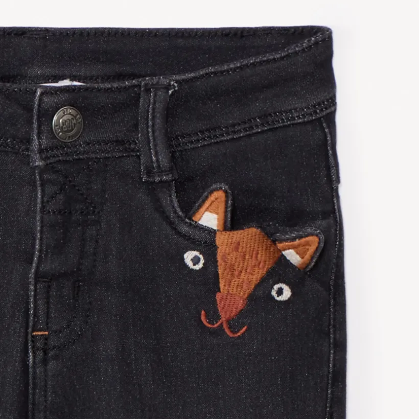 Jeans met denimlook en microfleece voering voor babyjongen