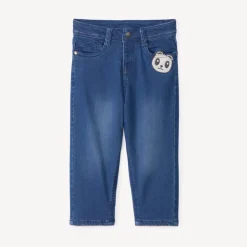 Jeans met denimlook, gevoerd met jersey, met speelse zak voor babyjongens