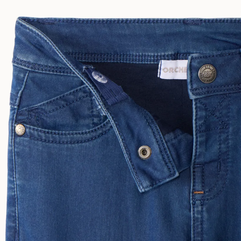 Jeans met denimlook, gevoerd met jersey, met speelse zak voor babyjongens