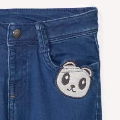 Jeans met denimlook, gevoerd met jersey, met speelse zak voor babyjongens
