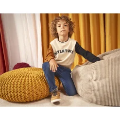 Jeans met elastische taille en denim effect jongens