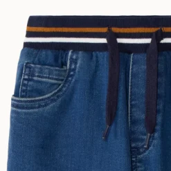 Jeans met elastische taille en denim effect jongens