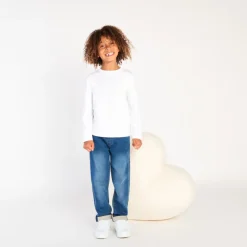 Jeans met elastische taille en denim effect jongens