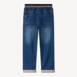 Jeans met elastische taille en denim effect jongens