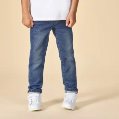 Jeans met elastische taille en denim effect jongens