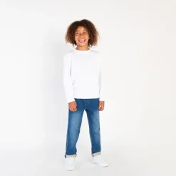 Jeans met elastische taille en denim effect jongens