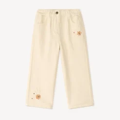 Jeans met geborduurde bloemen voor babymeisjes
