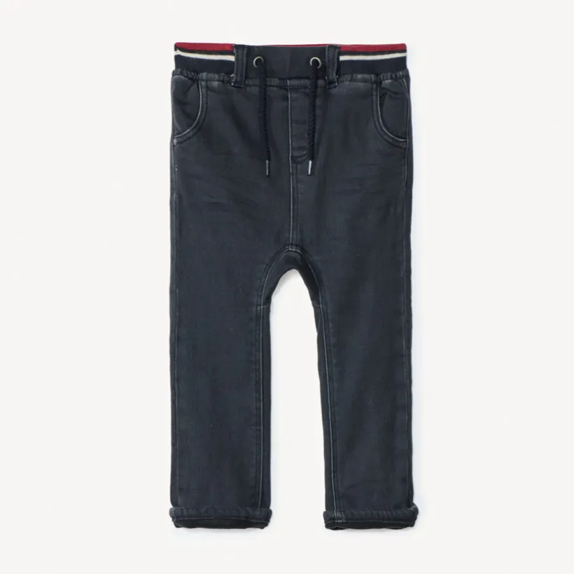 Jeans met microfleecevoering en elastische taille voor babyjongens