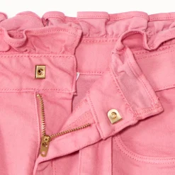 Jeans paperbag effen met riem om te knopen meisjes