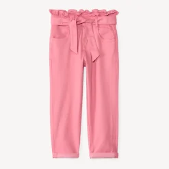 Jeans paperbag effen met riem om te knopen meisjes