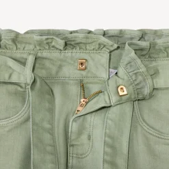 Jeans paperbag effen met riem om te knopen meisjes