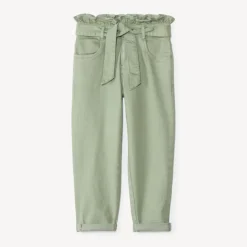 Jeans paperbag effen met riem om te knopen meisjes