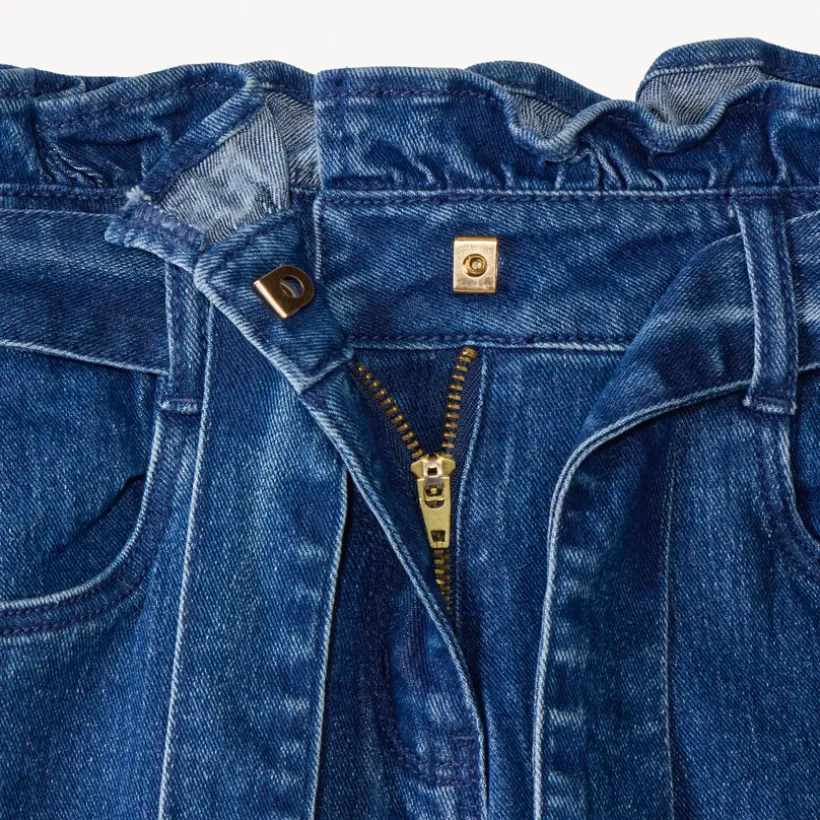 Jeans paperbag met ceintuur meisjes