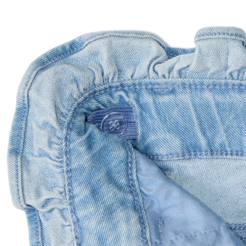 Jeans paperbag met knoopceintuur meisjes
