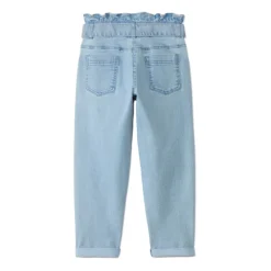 Jeans paperbag met knoopceintuur meisjes