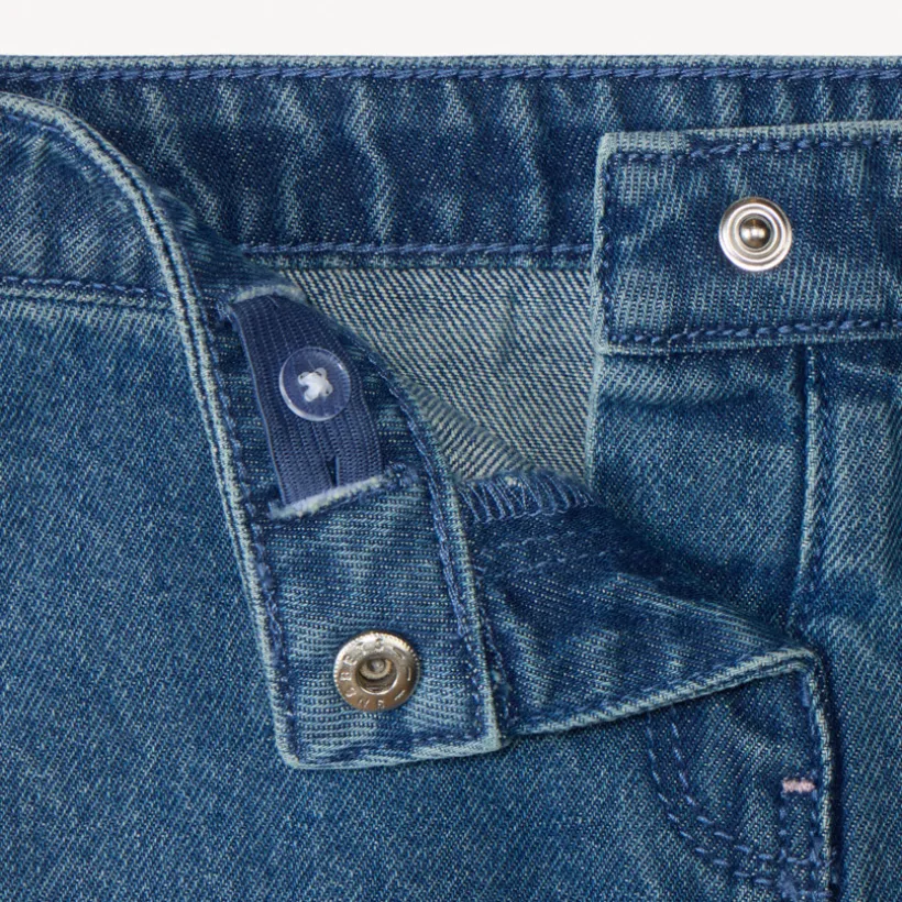 Jeans rok met geborduurde strikjes voor babymeisjes