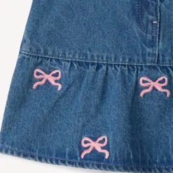 Jeans rok met geborduurde strikjes voor babymeisjes