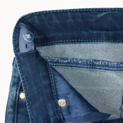Jeans short met ceintuur en strik en kantdetails meisjes
