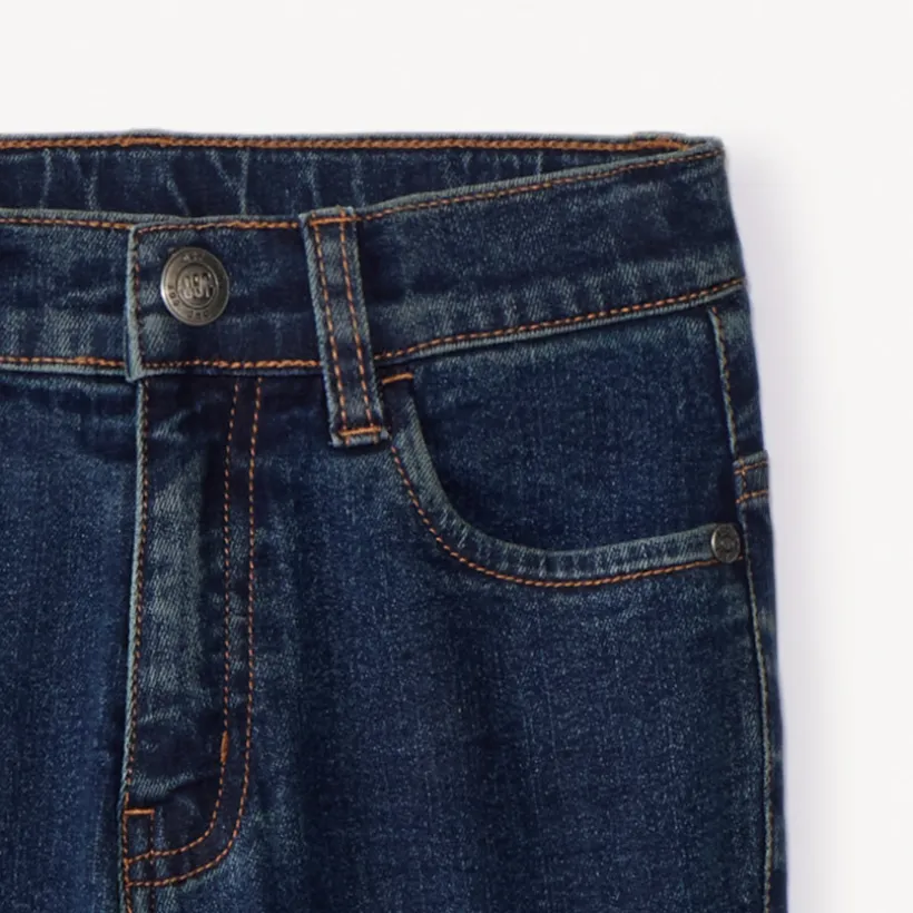 Jeans slim fit in denim met contrasterende naden jongens