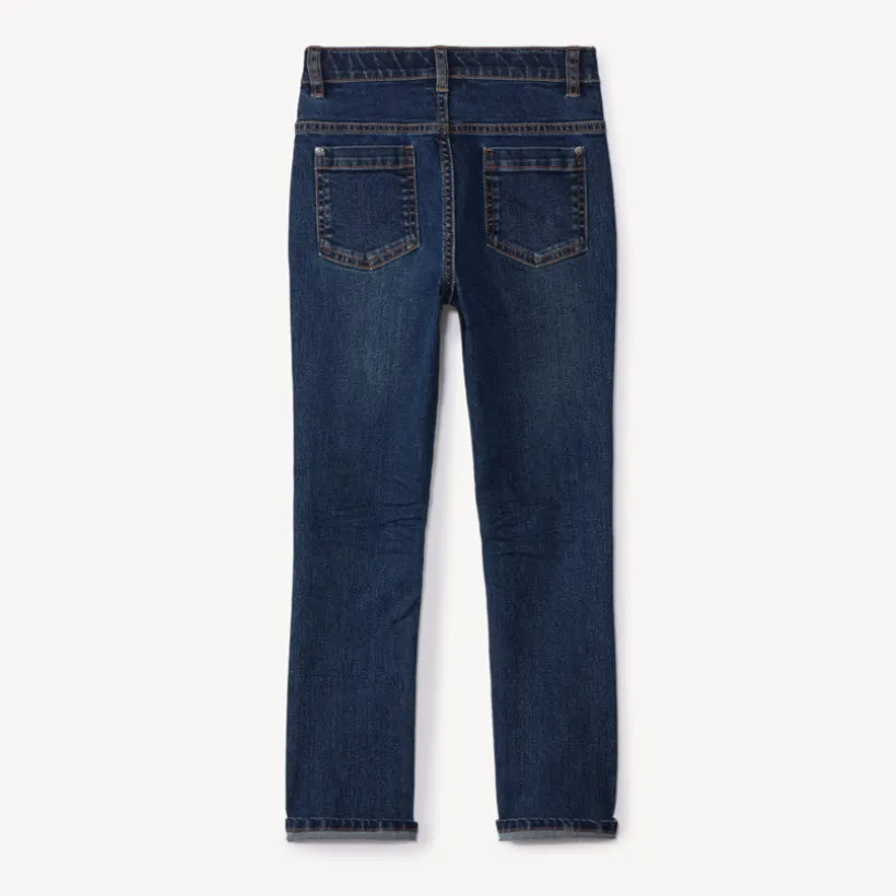 Jeans slim fit in denim met contrasterende naden jongens