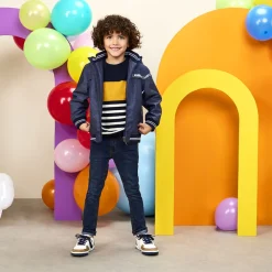 Jeans slim fit in denim met contrasterende naden jongens