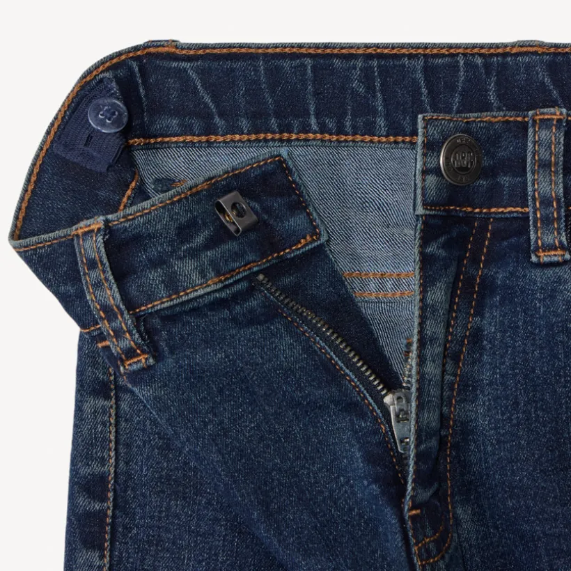 Jeans slim fit in denim met contrasterende naden jongens