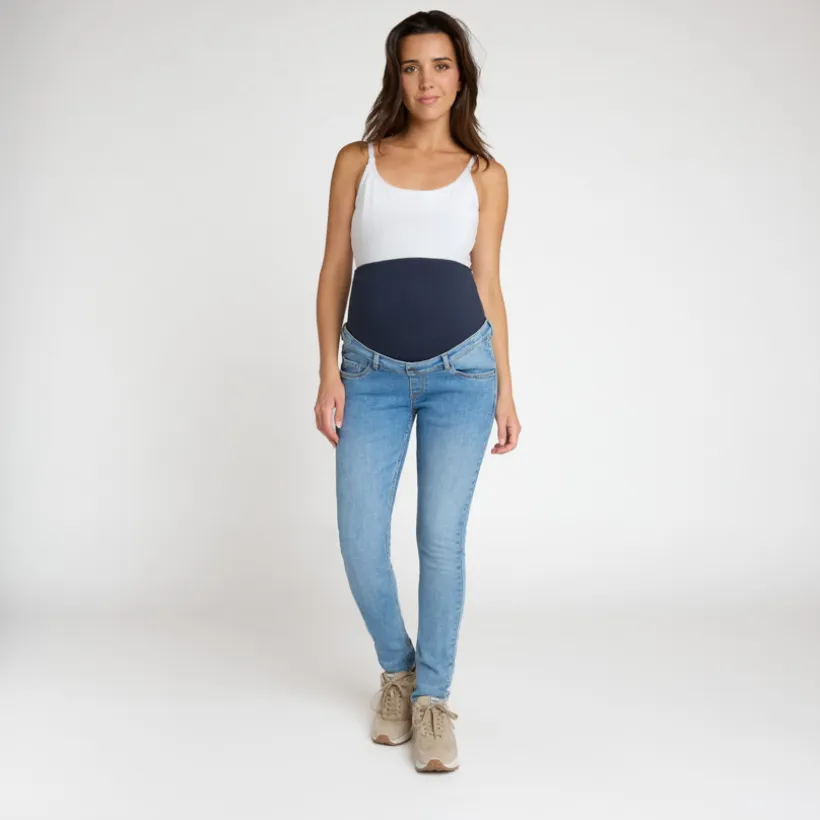 Jeans slim fit voor zwangerschap met hoge hoofdband in jersey